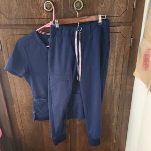Vince Camuto Navy Blue Scrub Set